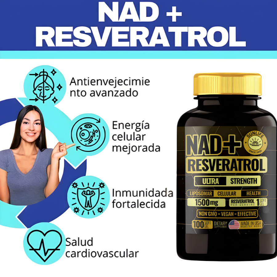 Suplemento Nad + resveratrol 100 Capsulas