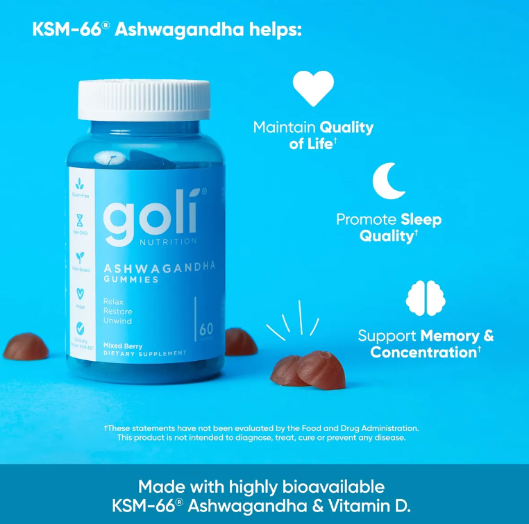 Suplemento Goli Ashwaganda 60 Gomas
