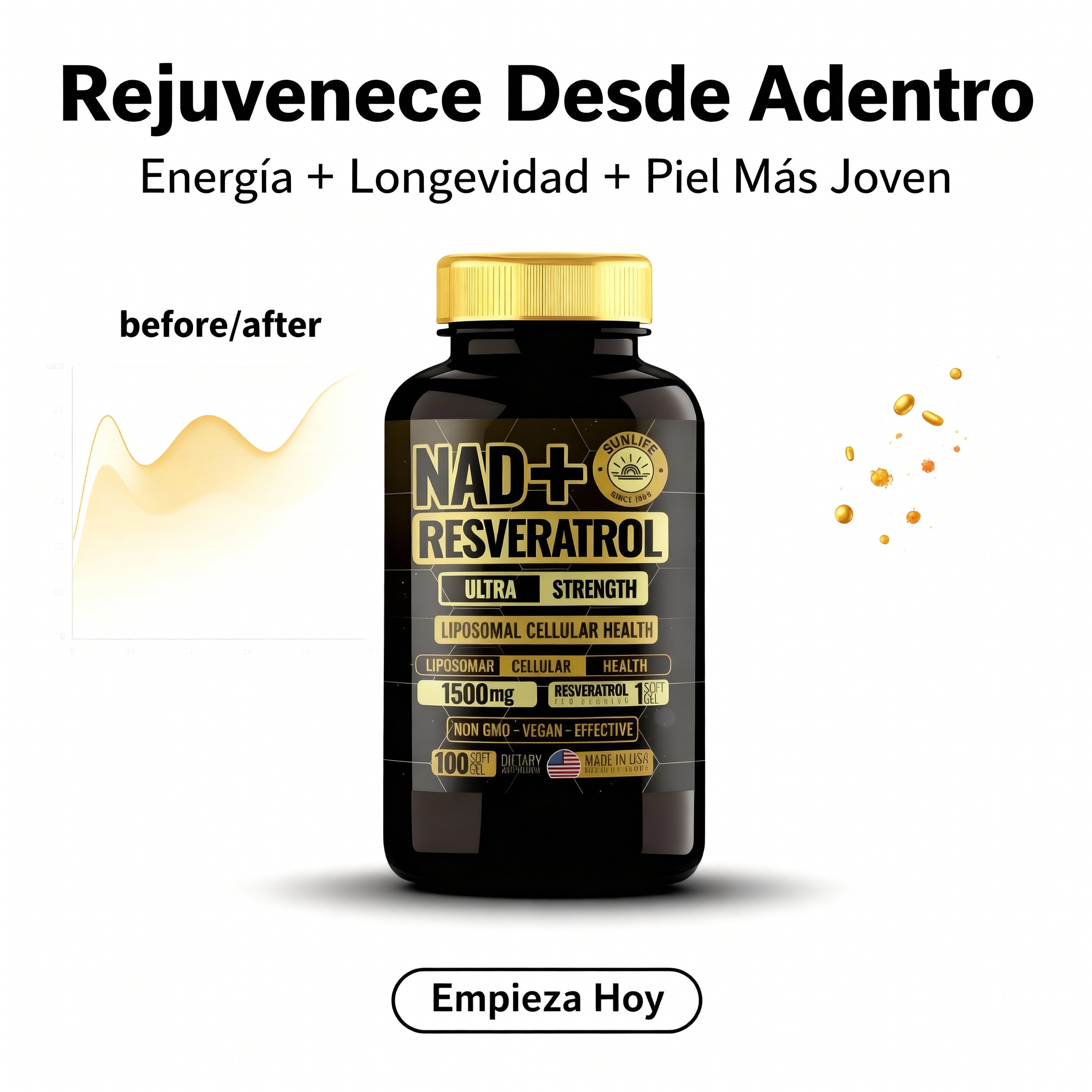 Suplemento Nad + resveratrol 100 Capsulas